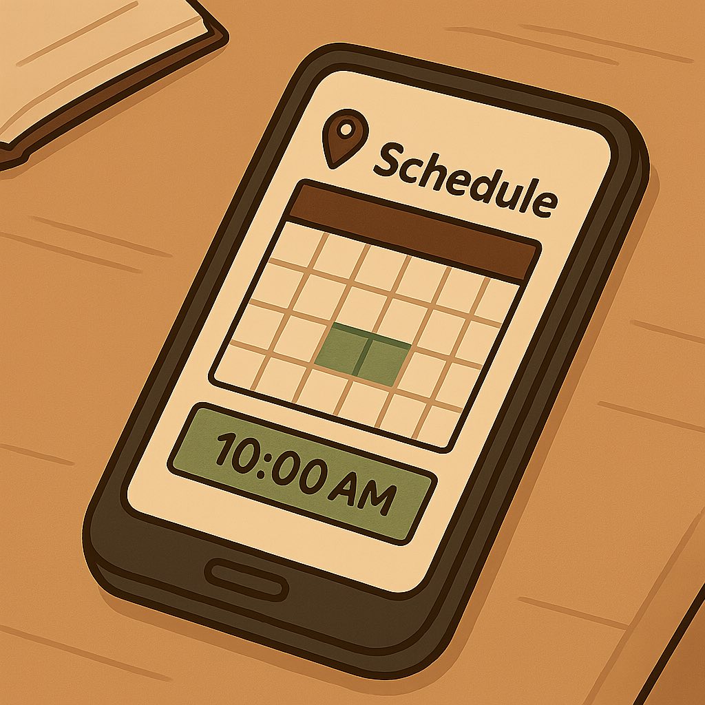 Mobile phone with schedule calendar